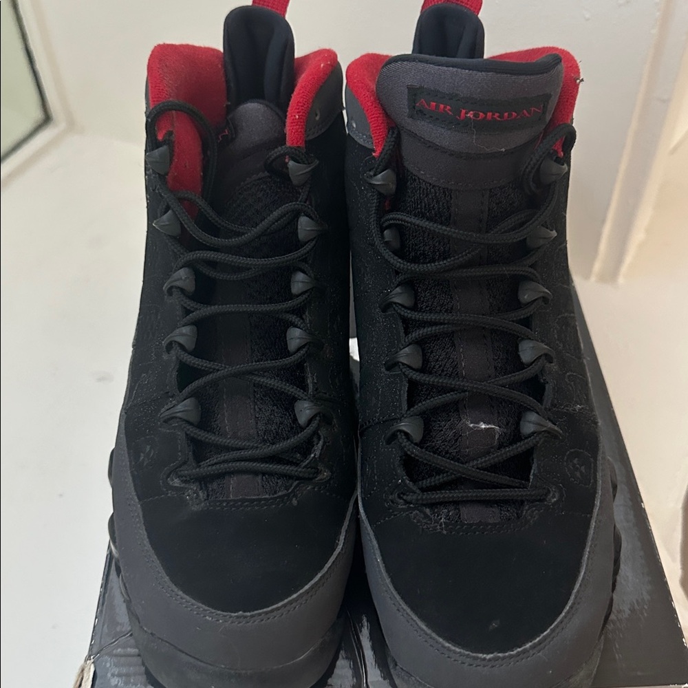 Jordan Black and Red High-Top Sneakers